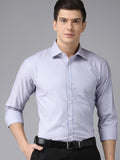 Men Blue & White Slim Fit Striped Formal Shirt