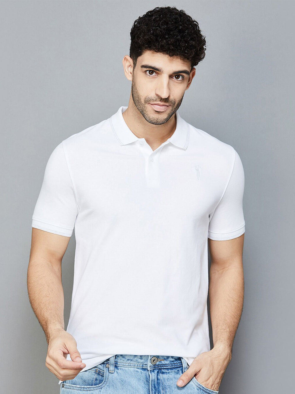 Polo Collar Short Sleeves Cotton T-shirt