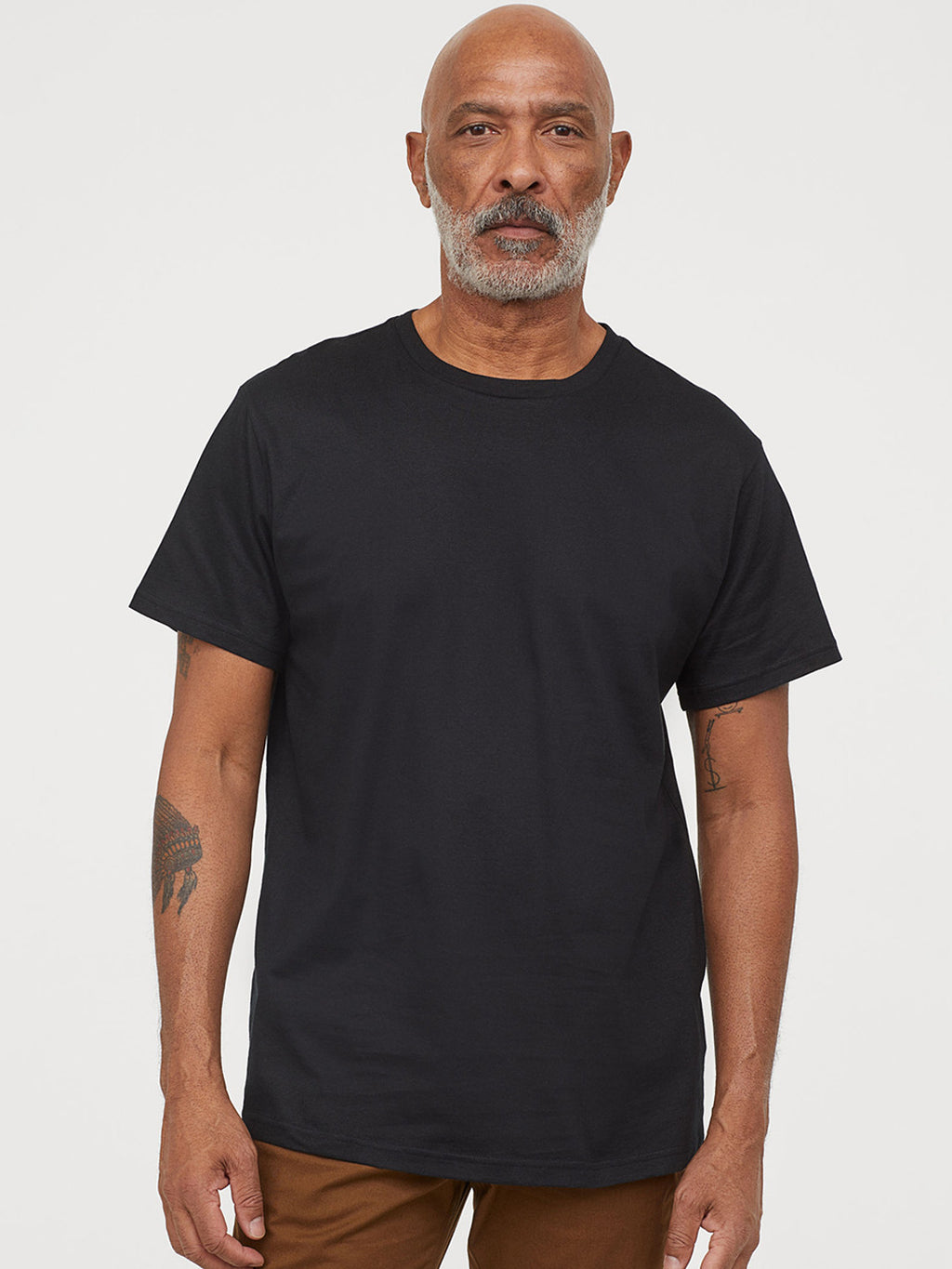 Men Black Solid Cotton Pure Cotton T-shirt Regular Fit