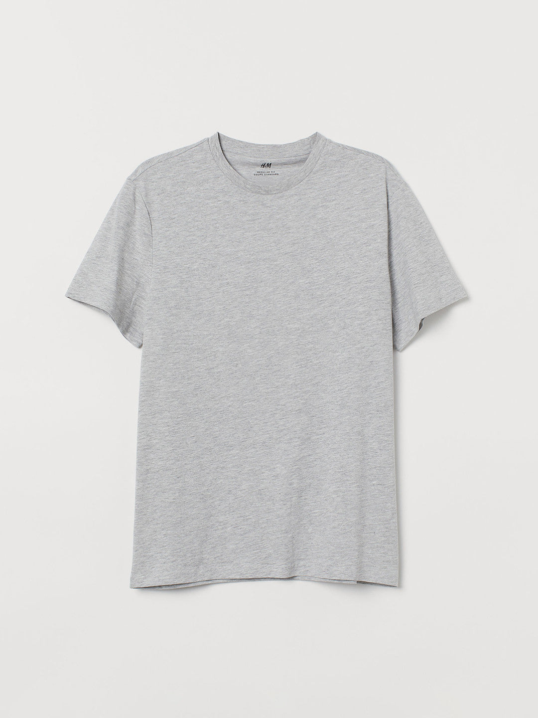 Grey Solid Round-neck T-shirt Regular Fit